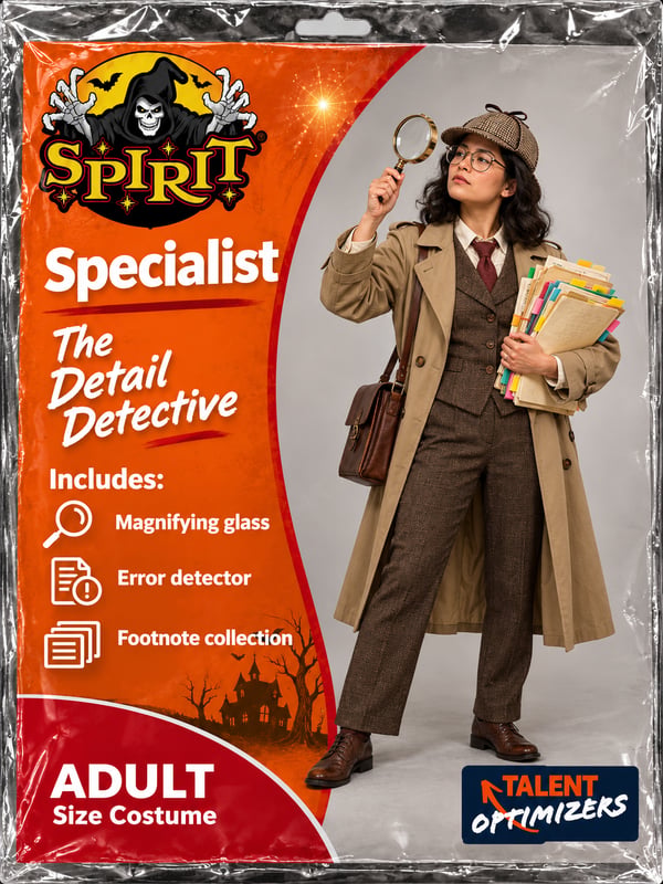 Halloween costume for the PI Specialist Reference Profile: The Detail Detective