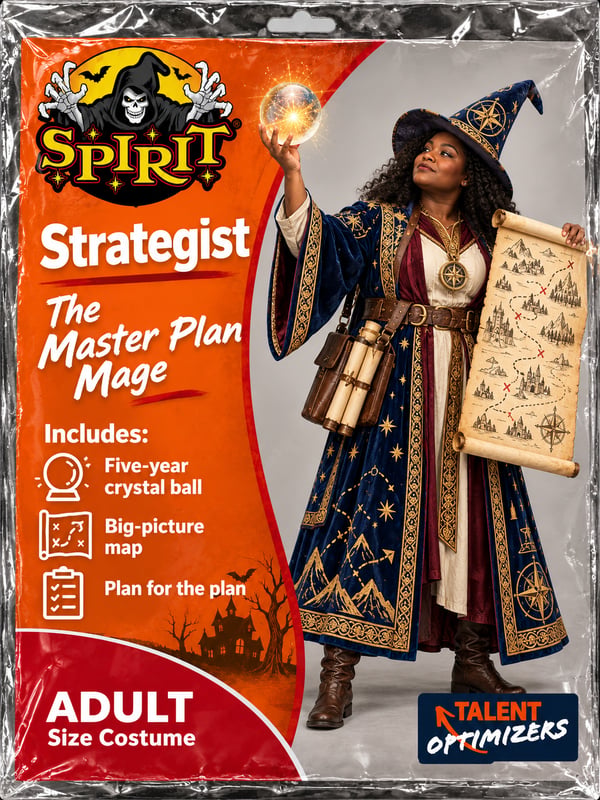 Halloween costume for the PI Strategist Reference Profile: The Master Plan Mage