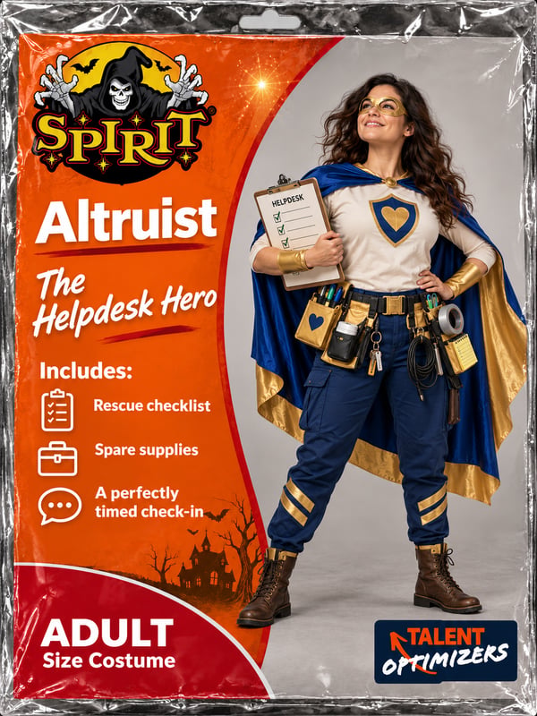 Halloween costume for the PI Altruist Reference Profile: The Helpdesk Hero