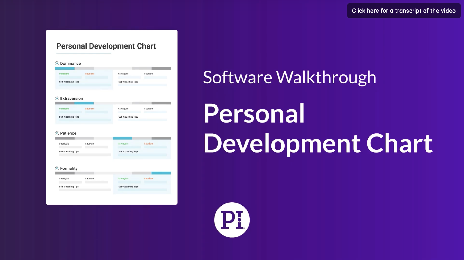 PI Personal Development Chart Walkthrough