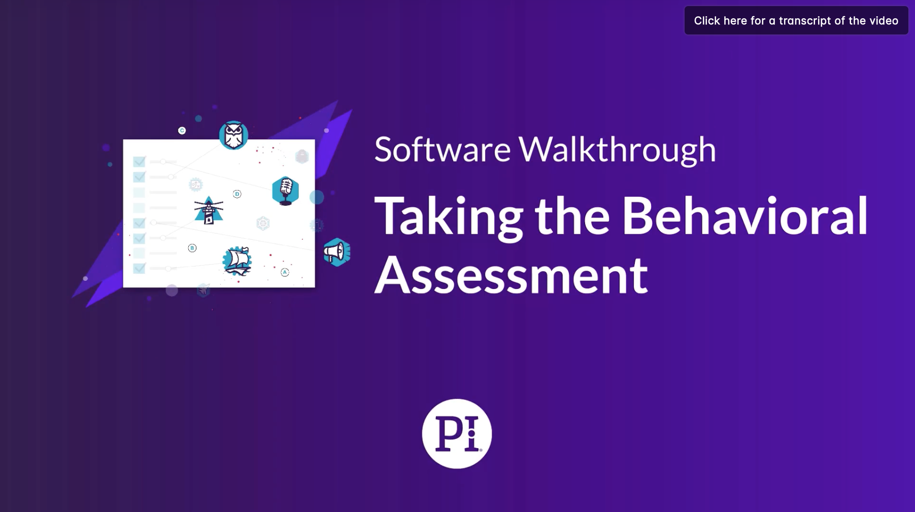 Taking the PI Behavioral Assessment